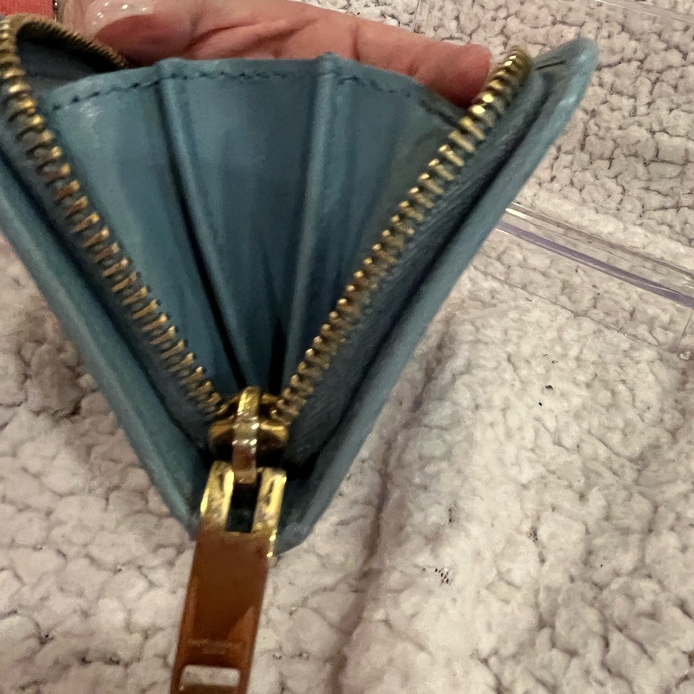 Yves Saint Laurent Blue Zip Around Small Wallet - Picture 12 of 12